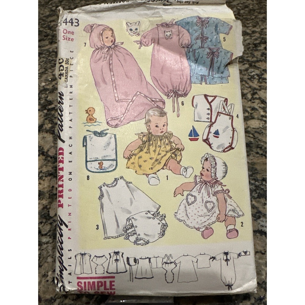 Simplicity‎ Printed Pattern Baby Clothes Sewing Patterns (70s)